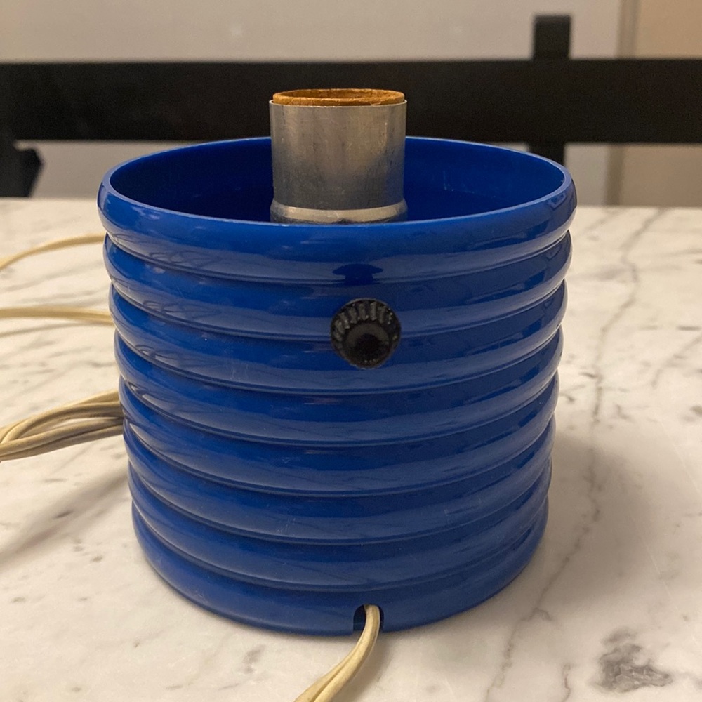 Vintage Mid Century Blue orb table lamp C.N. Burman circa-60's.